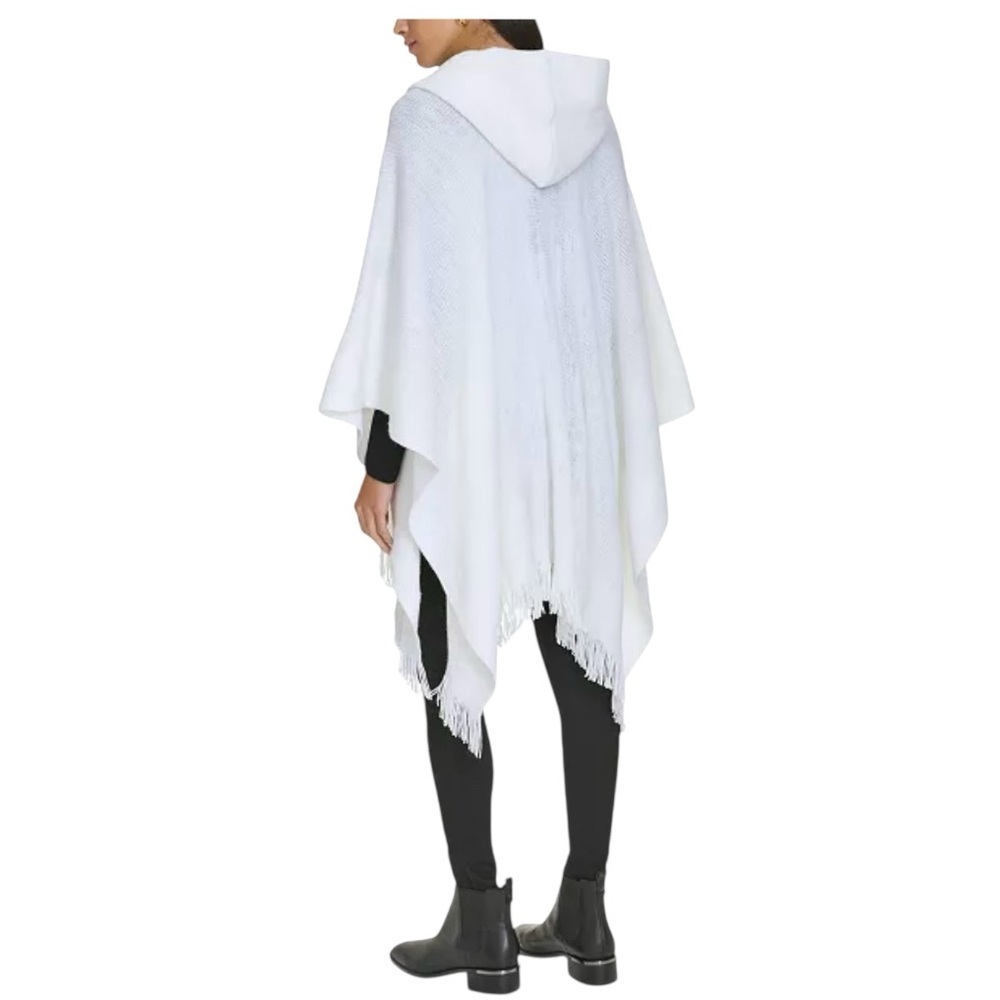 Hooded Fringe Trim Shawl by Calvin Klein - Picture 7 of 12